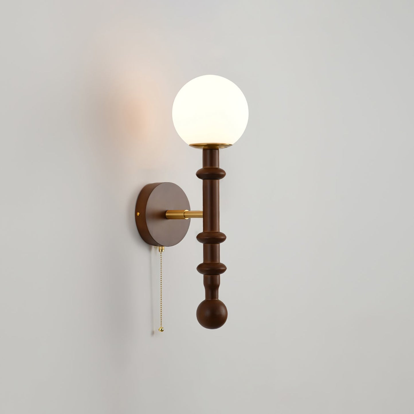 Roma Wall Sconce | Wood & Glass | Gold & Orange Finish