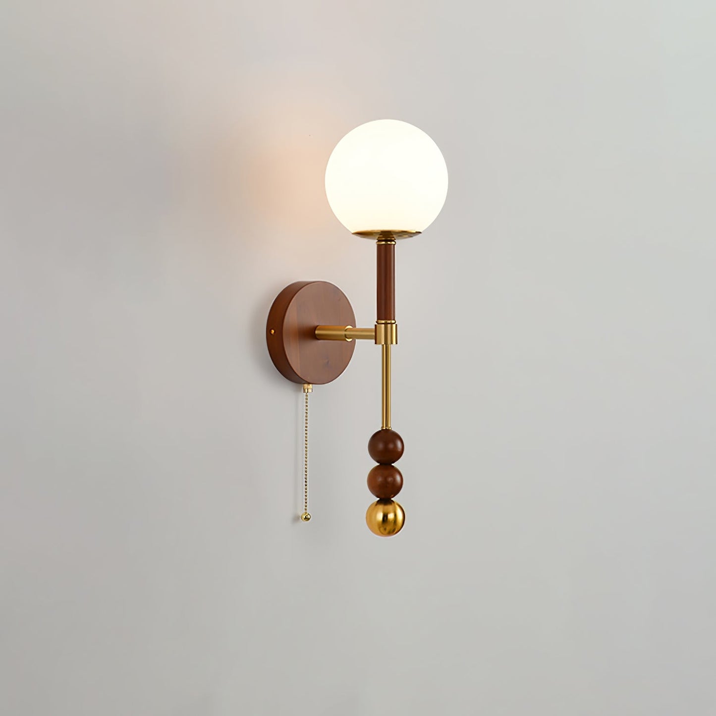 Roma Wall Sconce | Wood & Glass | Gold & Orange Finish