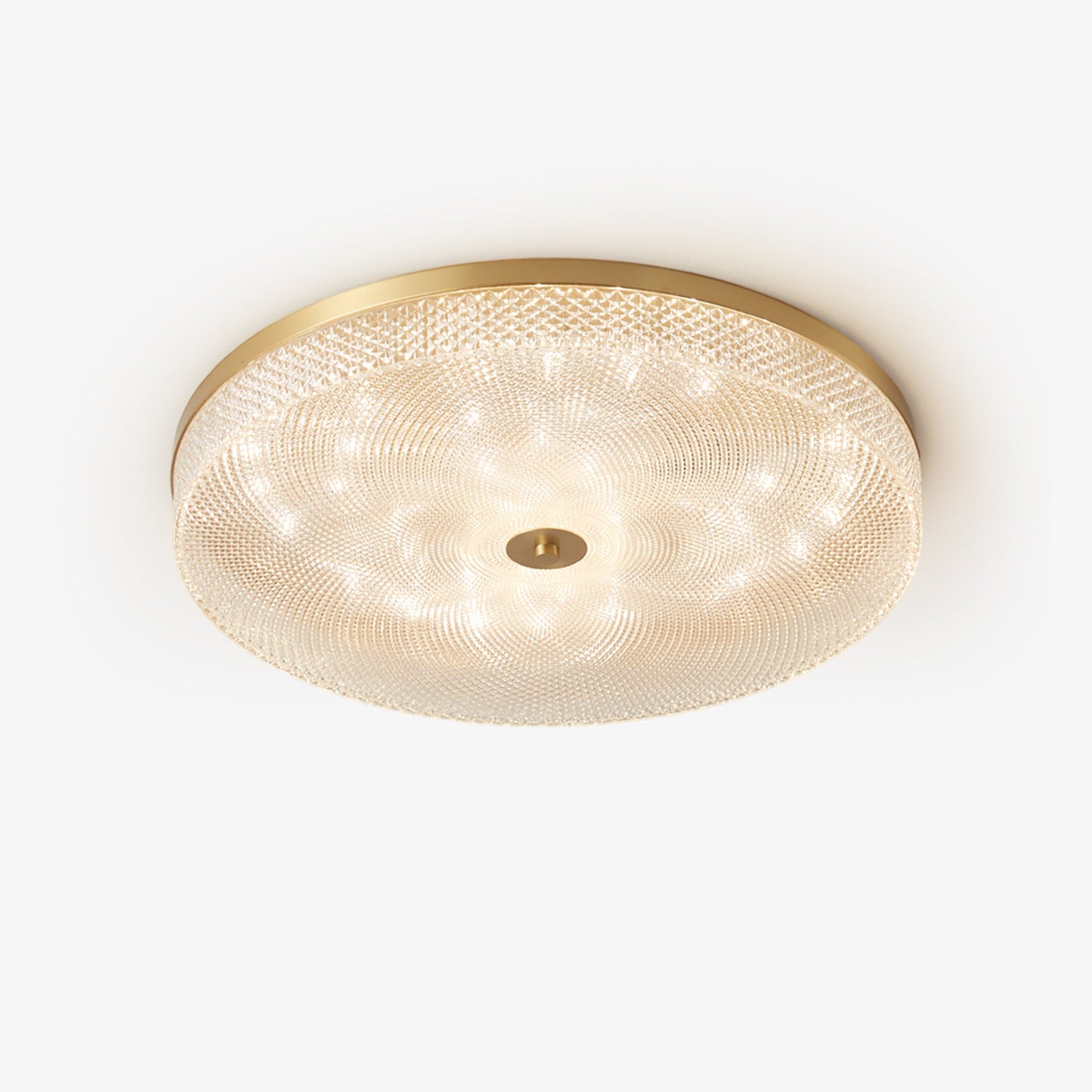 Glimmering Striped Ceiling Light | Brass, Acrylic, Metal | Gold Trim