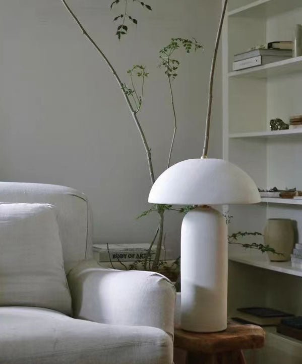 Fungi Glow Table Lamp | Ceramic | Beige & Gold