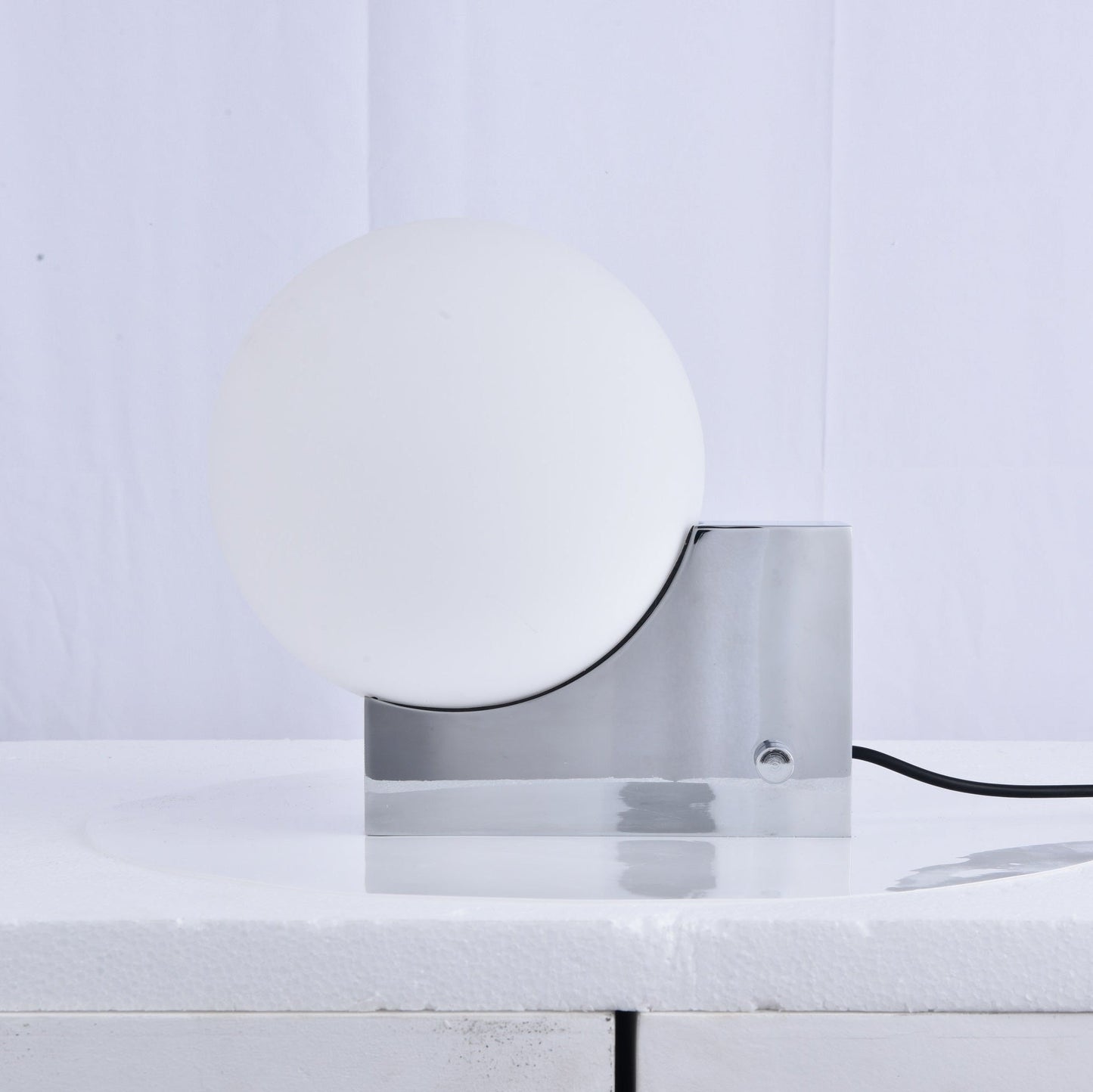 Fusion Table Lamp | Opaline Glass | Black, Chrome, Pink