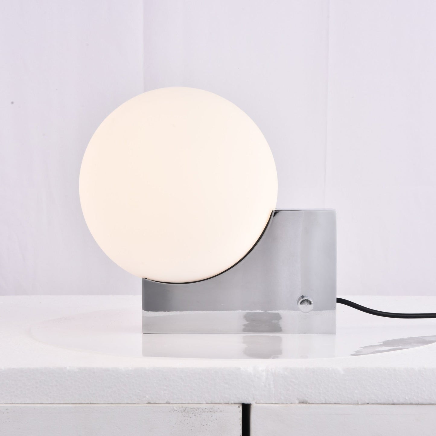 Fusion Table Lamp | Opaline Glass | Black, Chrome, Pink