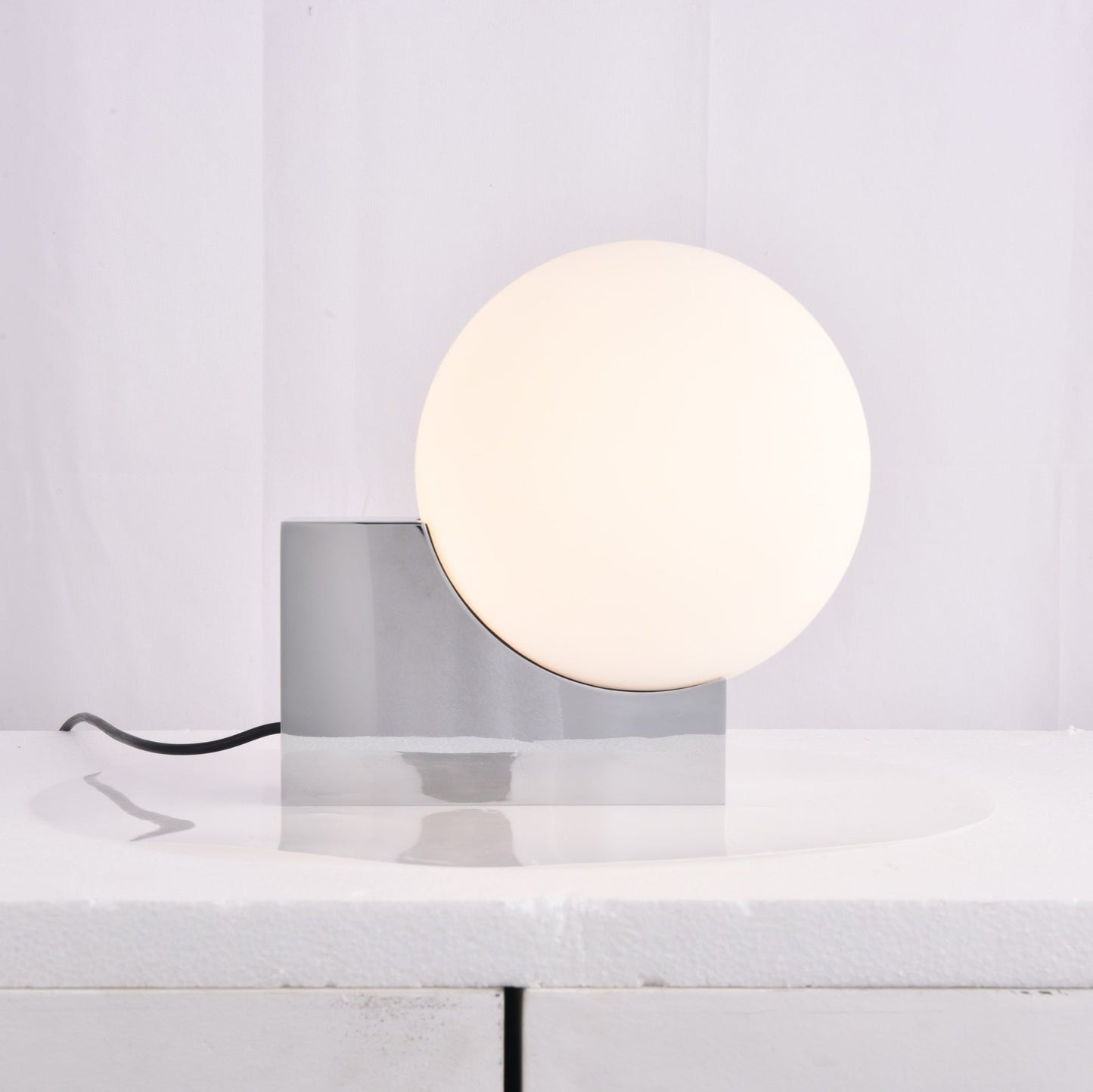 Fusion Table Lamp | Opaline Glass | Black, Chrome, Pink