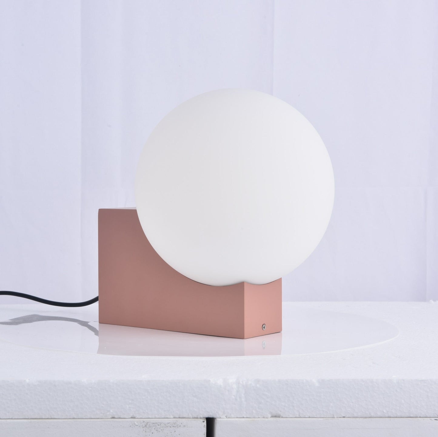 Fusion Table Lamp | Opaline Glass | Black, Chrome, Pink