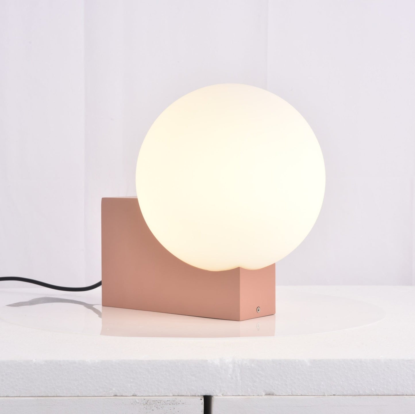 Fusion Table Lamp | Opaline Glass | Black, Chrome, Pink