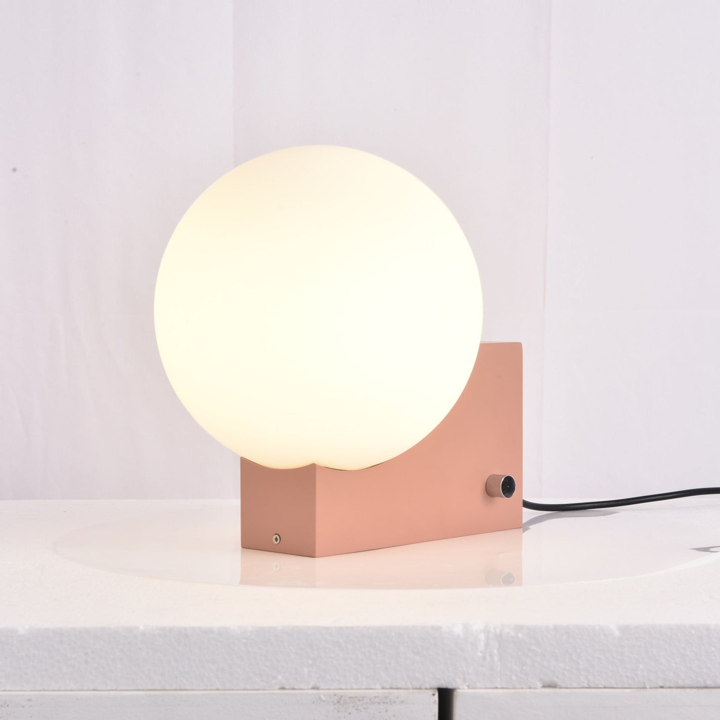 Fusion Table Lamp | Opaline Glass | Black, Chrome, Pink