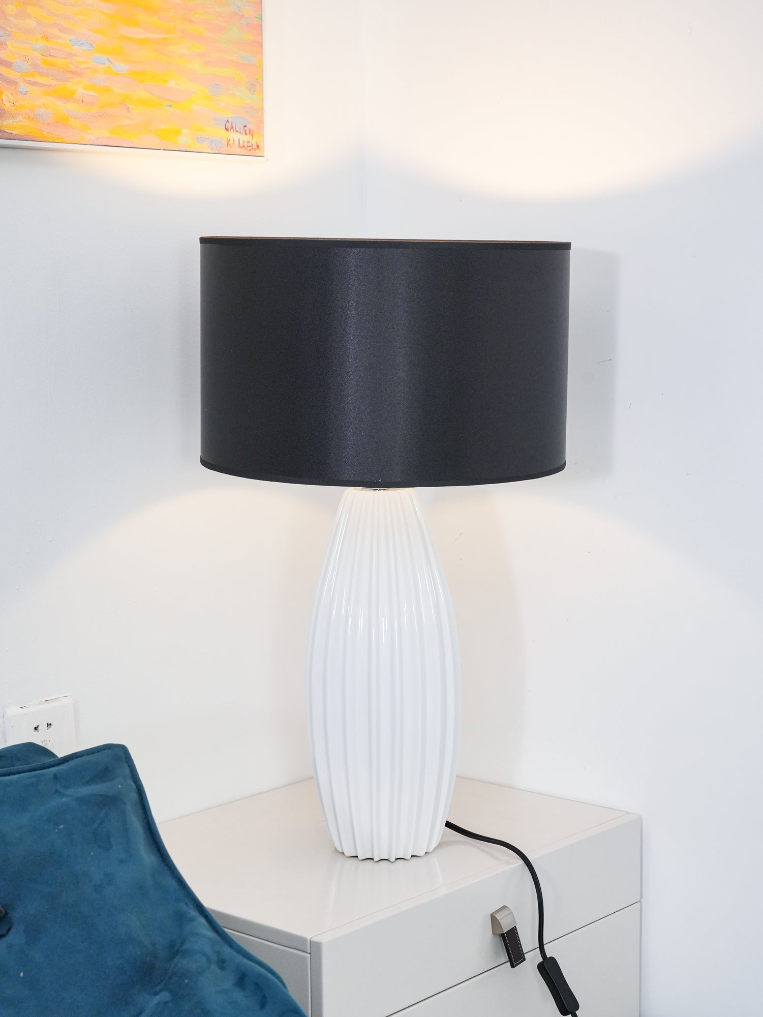 Ceramic Table Lamp | Gray Glaze Finish | 64.5 cm Height