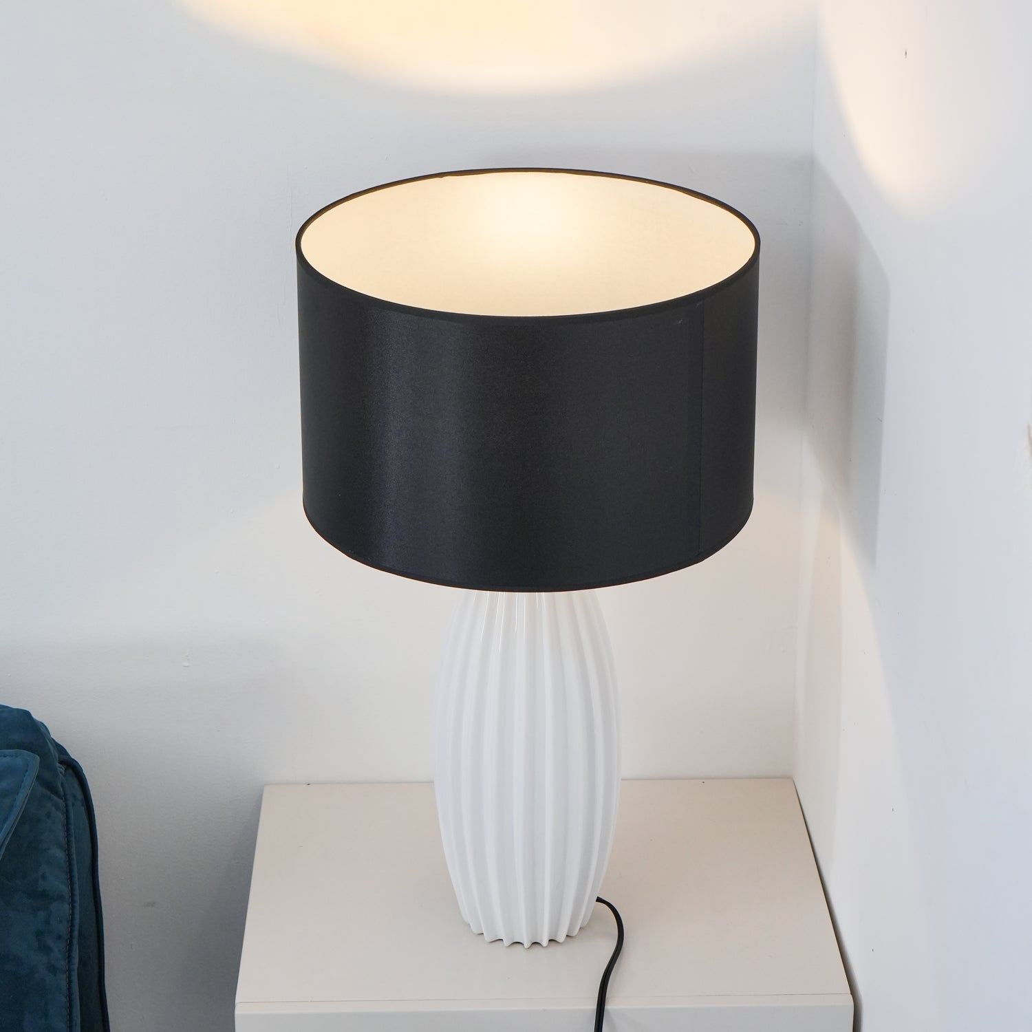 Ceramic Table Lamp | Gray Glaze Finish | 64.5 cm Height