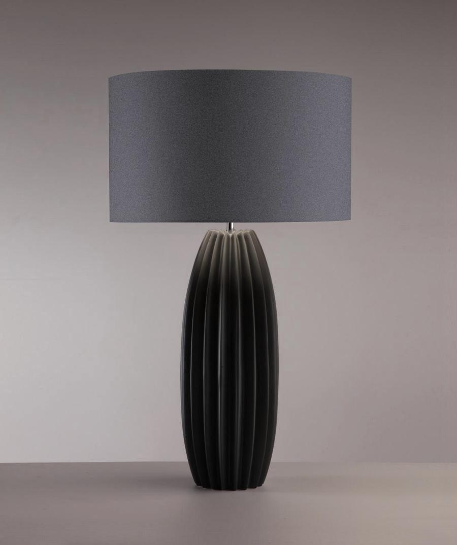 Ceramic Table Lamp | Gray Glaze Finish | 64.5 cm Height
