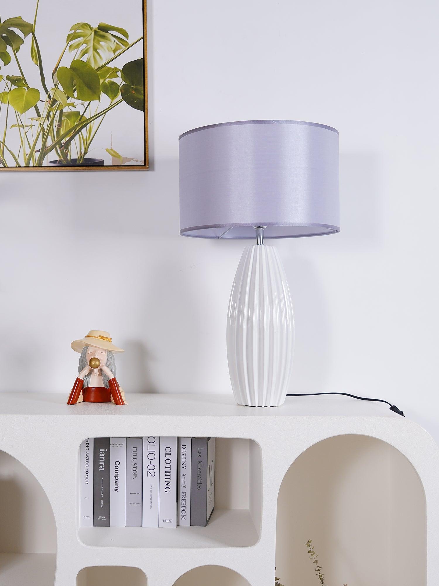 Ceramic Table Lamp | Gray Glaze Finish | 64.5 cm Height