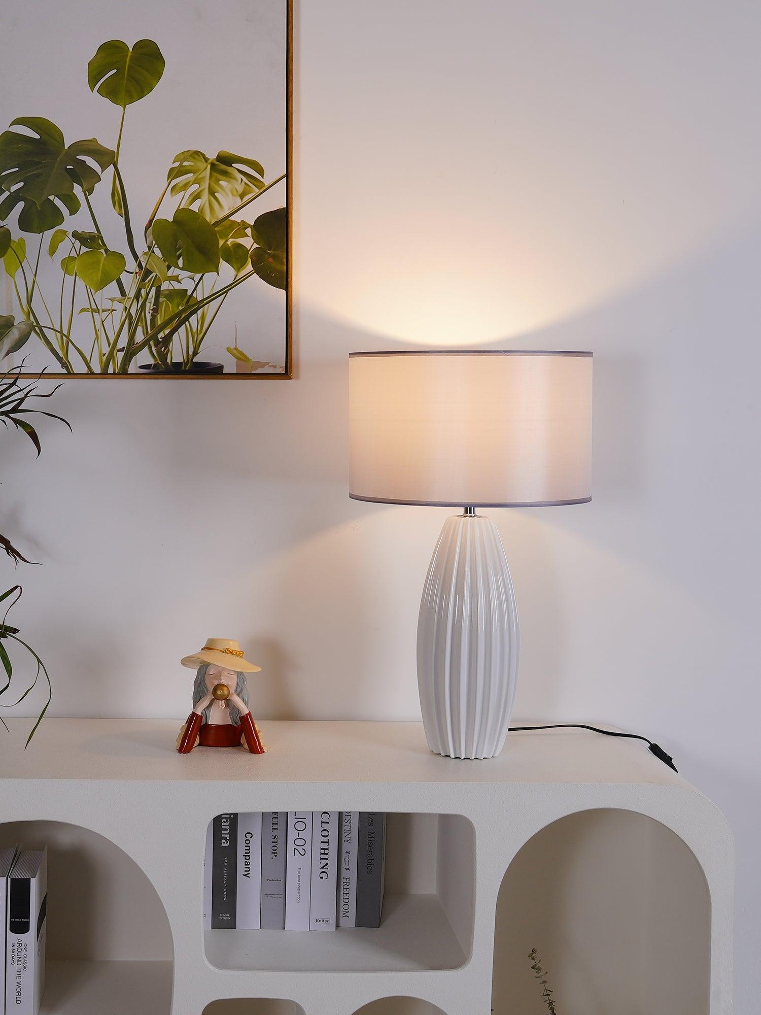 Ceramic Table Lamp | Gray Glaze Finish | 64.5 cm Height