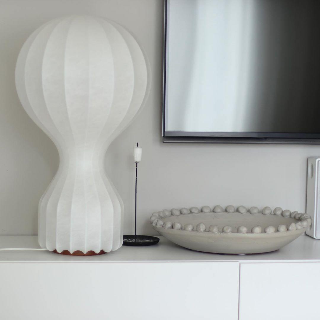 Hot Air Balloon Table Lamp | Steel & Cocoon Design | White Shade