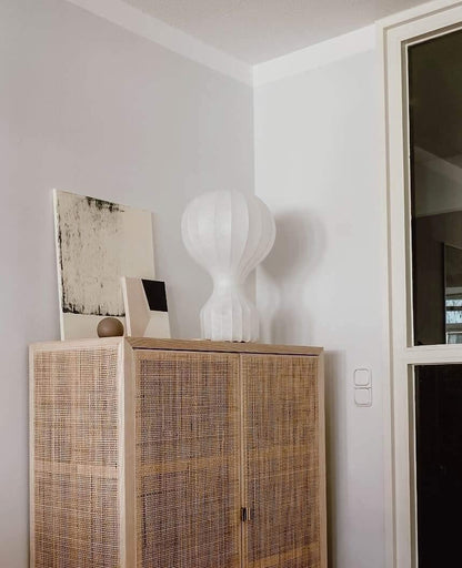 Hot Air Balloon Table Lamp | Steel & Cocoon Design | White Shade