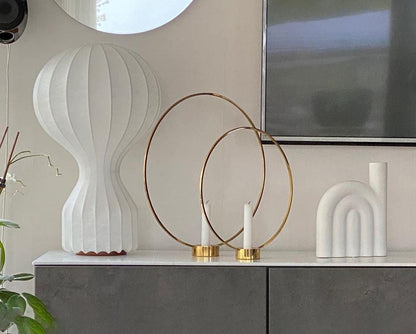 Hot Air Balloon Table Lamp | Steel & Cocoon Design | White Shade