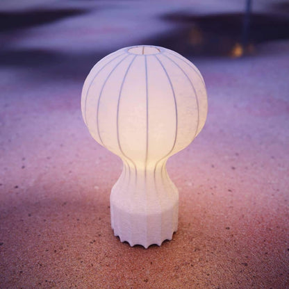 Hot Air Balloon Table Lamp | Steel & Cocoon Design | White Shade