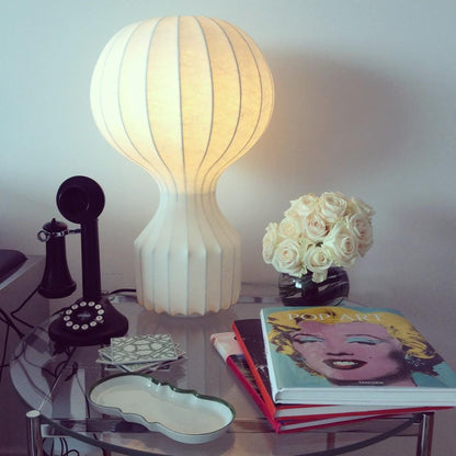 Hot Air Balloon Table Lamp | Steel & Cocoon Design | White Shade