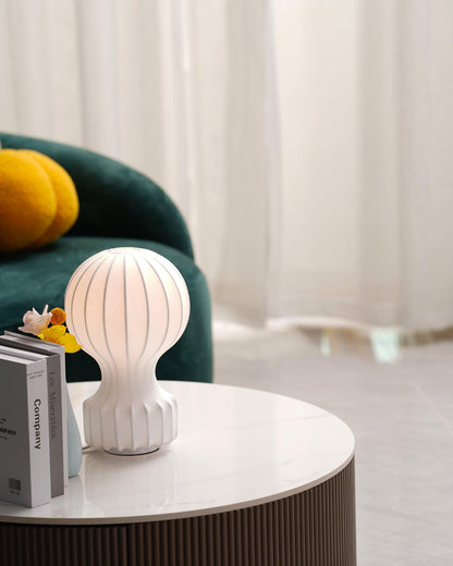 Hot Air Balloon Table Lamp | Steel & Cocoon Design | White Shade