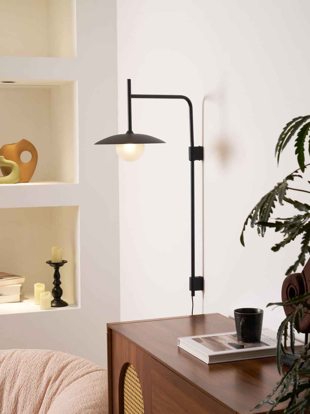 Gea Swing Arm Wall Lamp | Metal & Glass | Set of 2