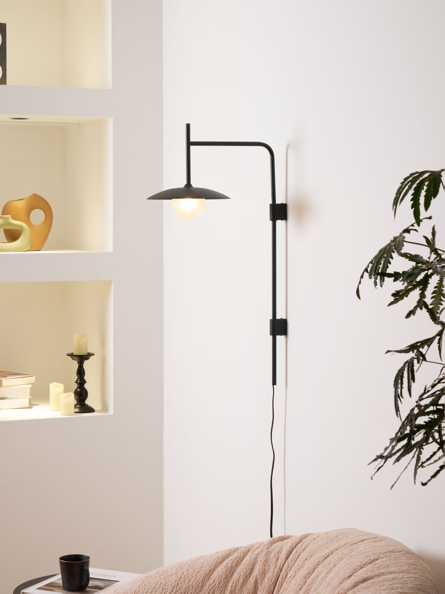 Gea Swing Arm Wall Lamp | Metal & Glass | Set of 2