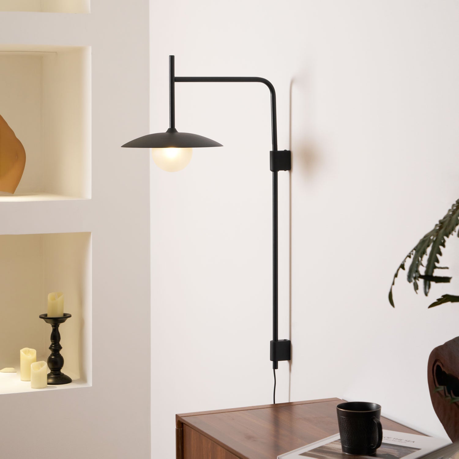Gea Swing Arm Wall Lamp | Metal & Glass | Set of 2