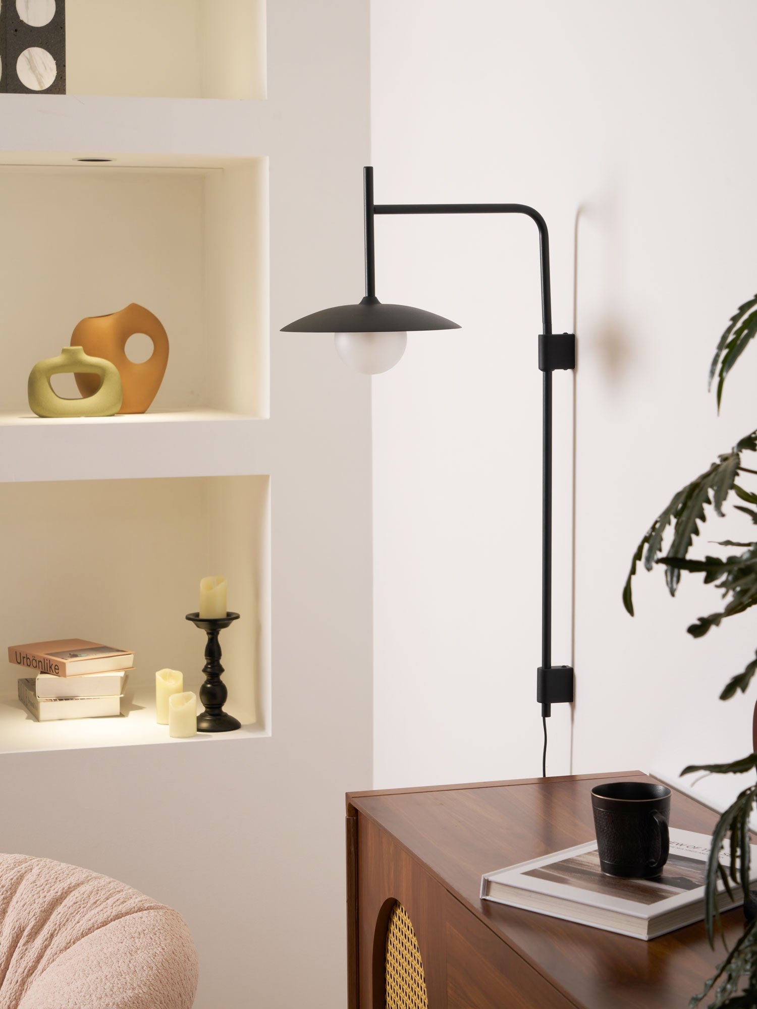Gea Swing Arm Wall Lamp | Metal & Glass | Set of 2