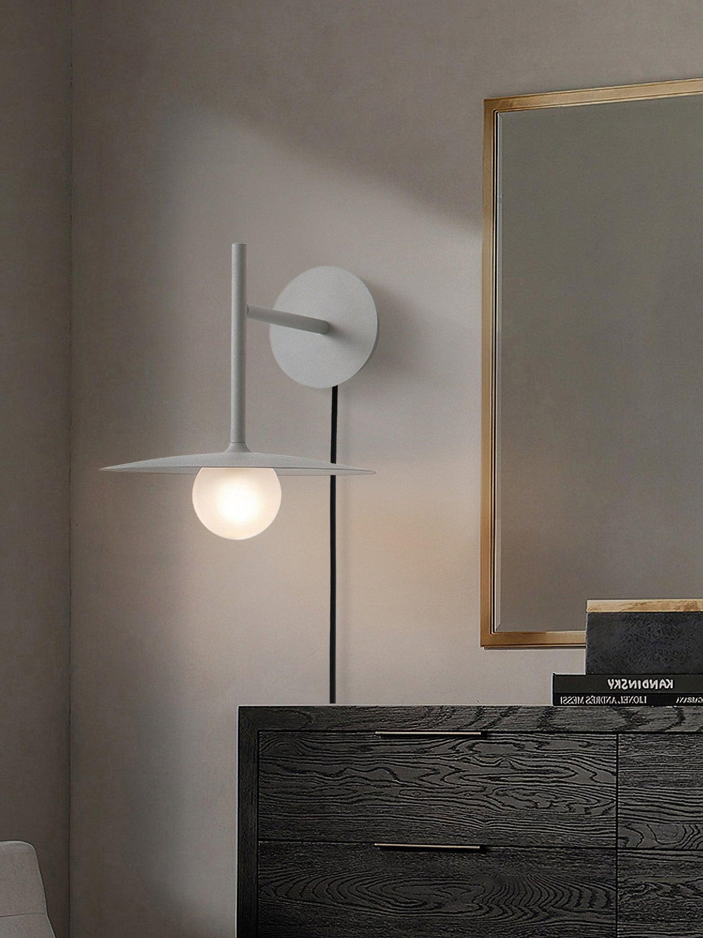 Gea Iron Wall Lamp | Metal, Iron, Glass | White, Black, Gray