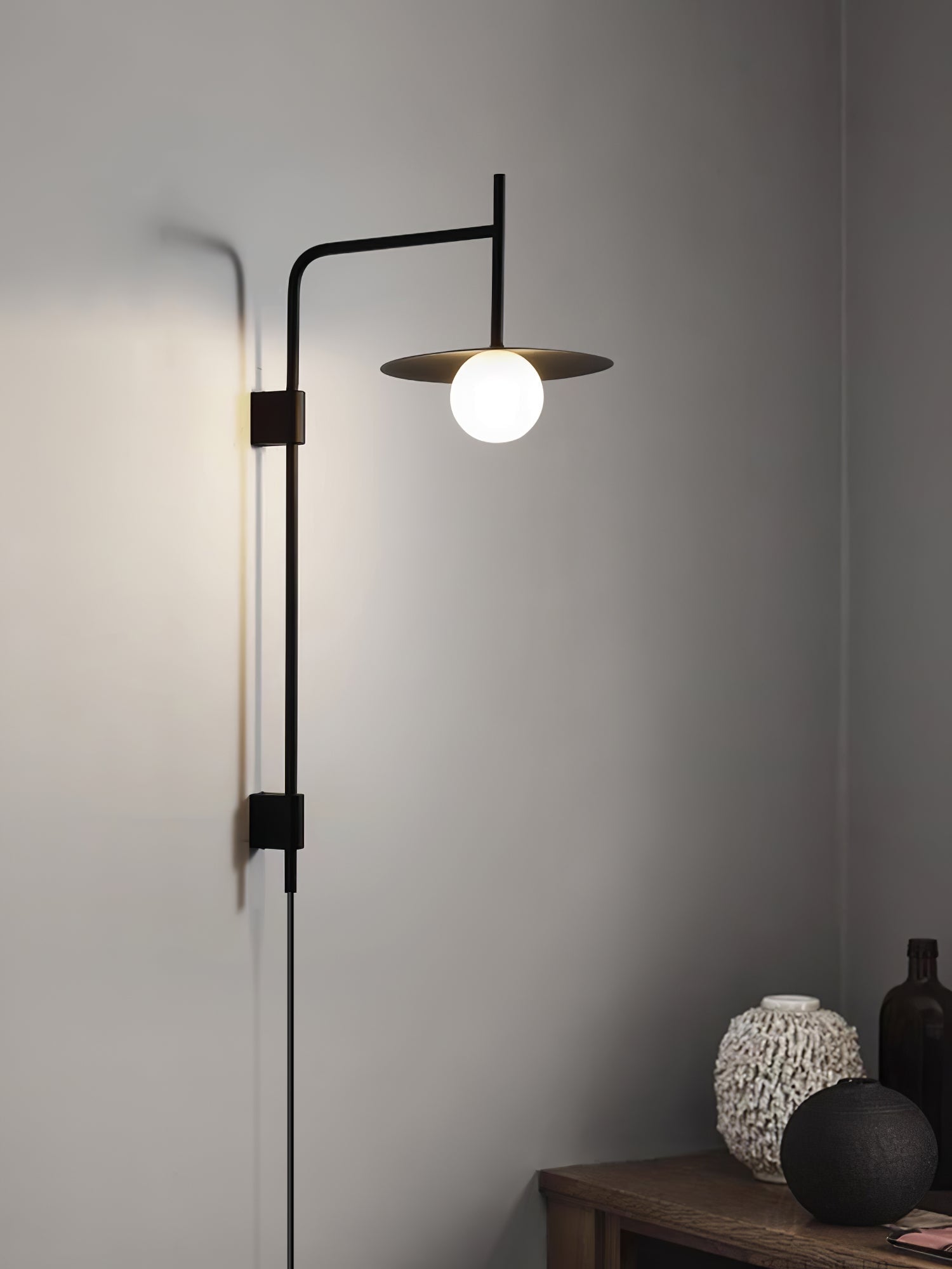 Gea Swing Arm Wall Lamp | Metal & Glass | Set of 2
