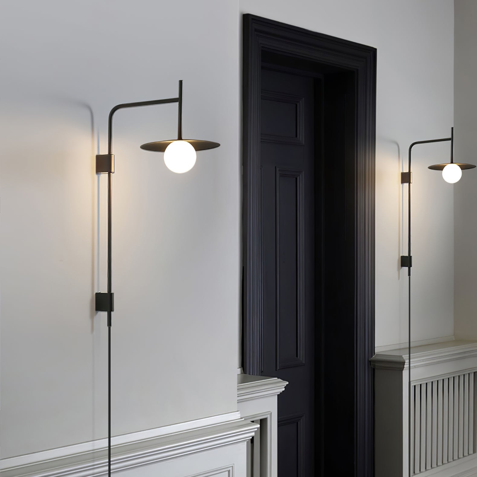 Gea Swing Arm Wall Lamp | Metal & Glass | Set of 2