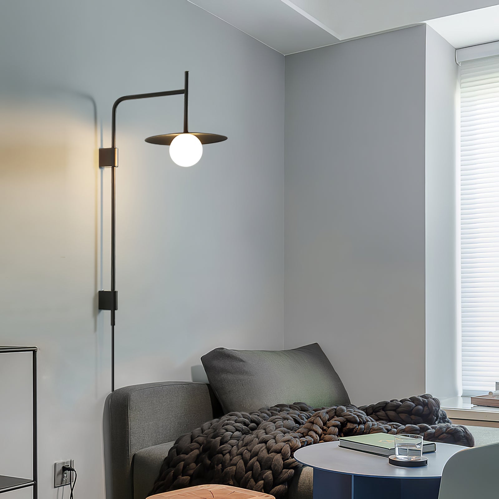Gea Swing Arm Wall Lamp | Metal & Glass | Set of 2