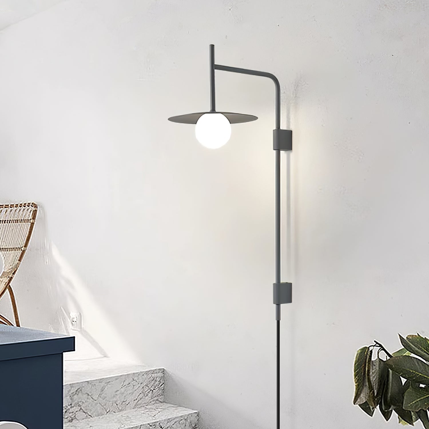 Gea Swing Arm Wall Lamp | Metal & Glass | Set of 2