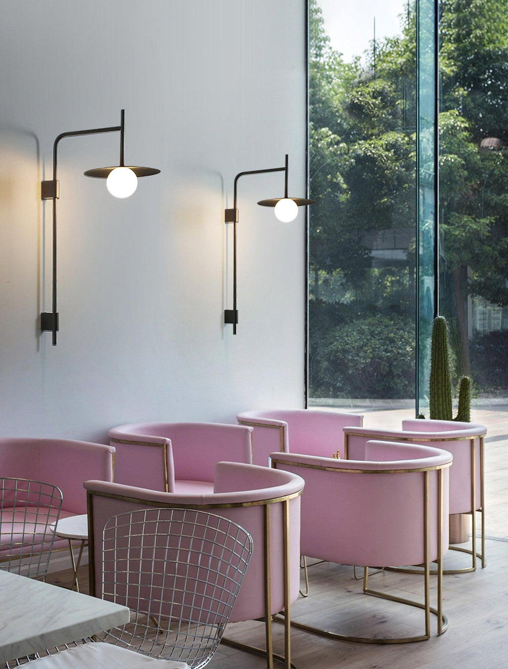 Gea Swing Arm Wall Lamp | Metal & Glass | Set of 2
