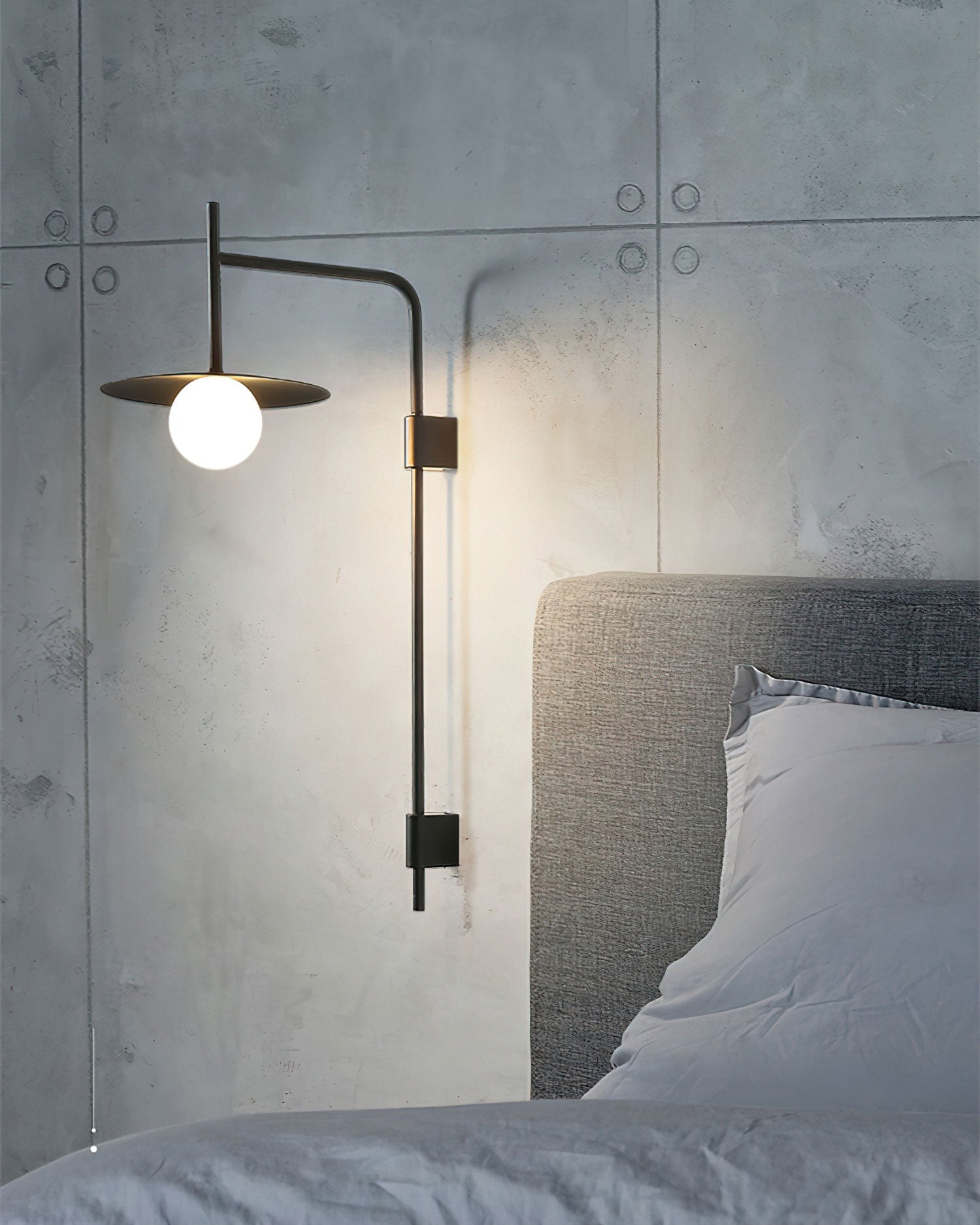Gea Wall Light | Metal & Glass | White, Black, Gray