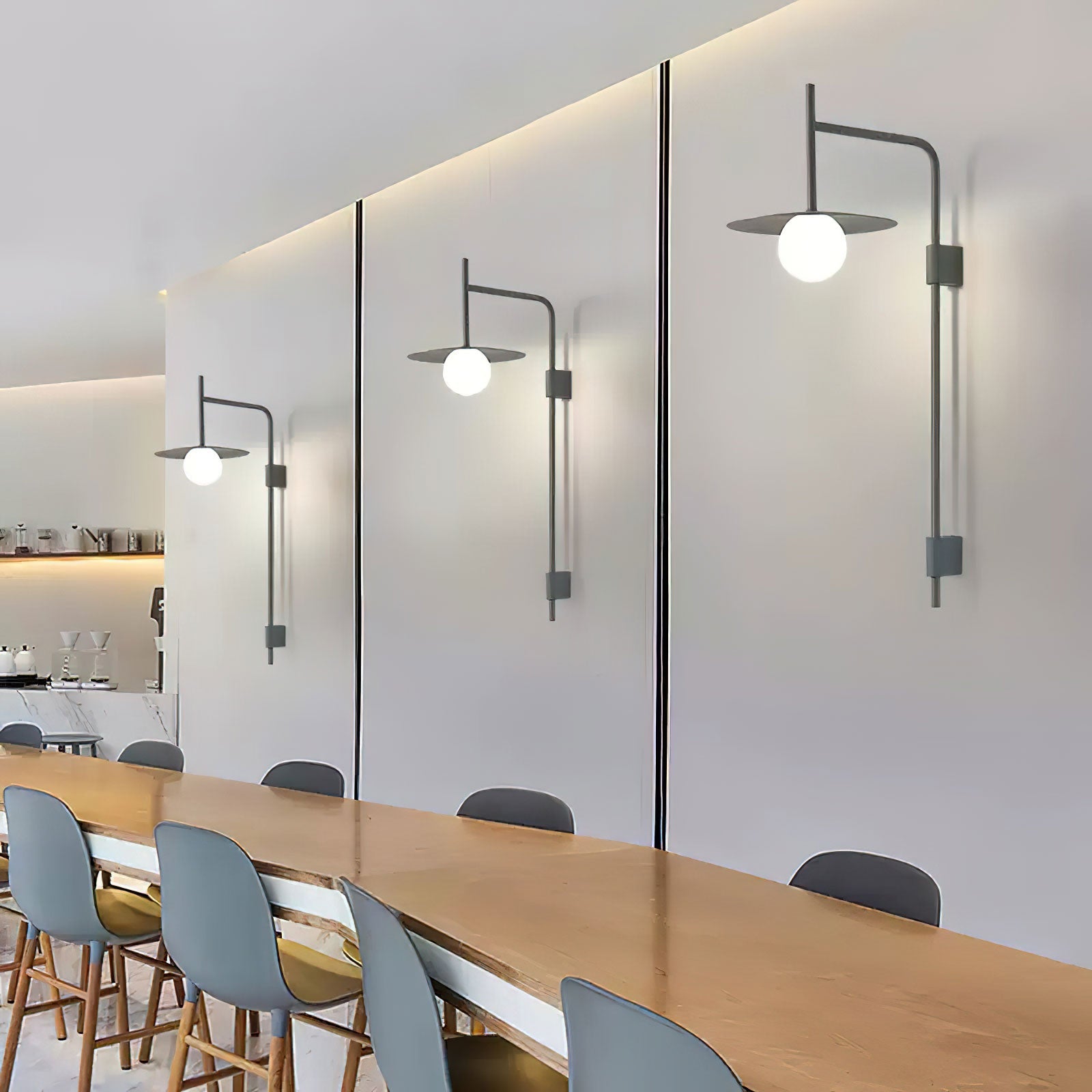 Gea Wall Light | Metal & Glass | White, Black, Gray