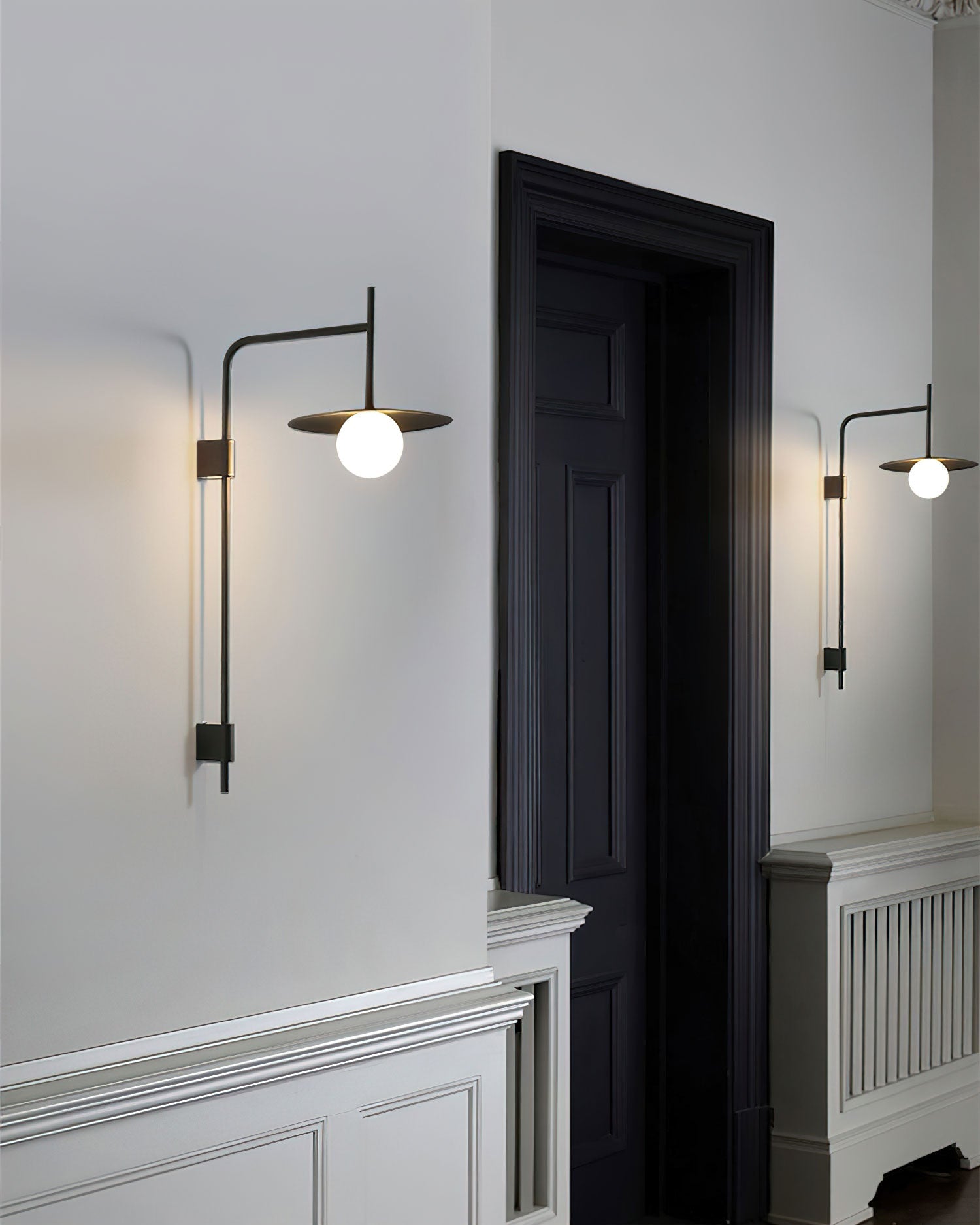 Gea Wall Light | Metal & Glass | White, Black, Gray