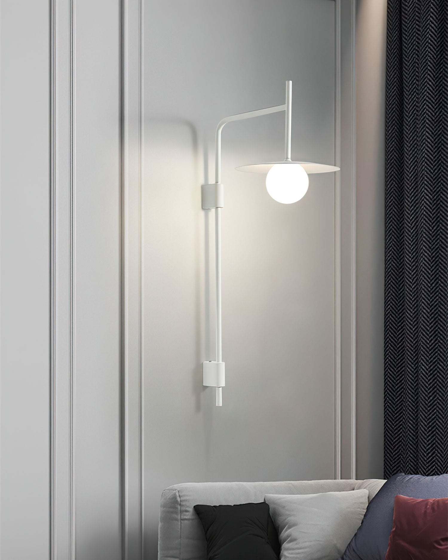 Gea Wall Light | Metal & Glass | White, Black, Gray