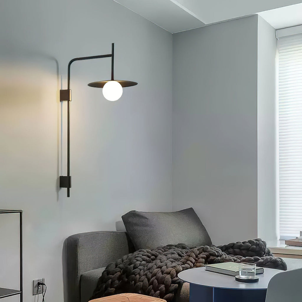 Gea Wall Light | Metal & Glass | White, Black, Gray