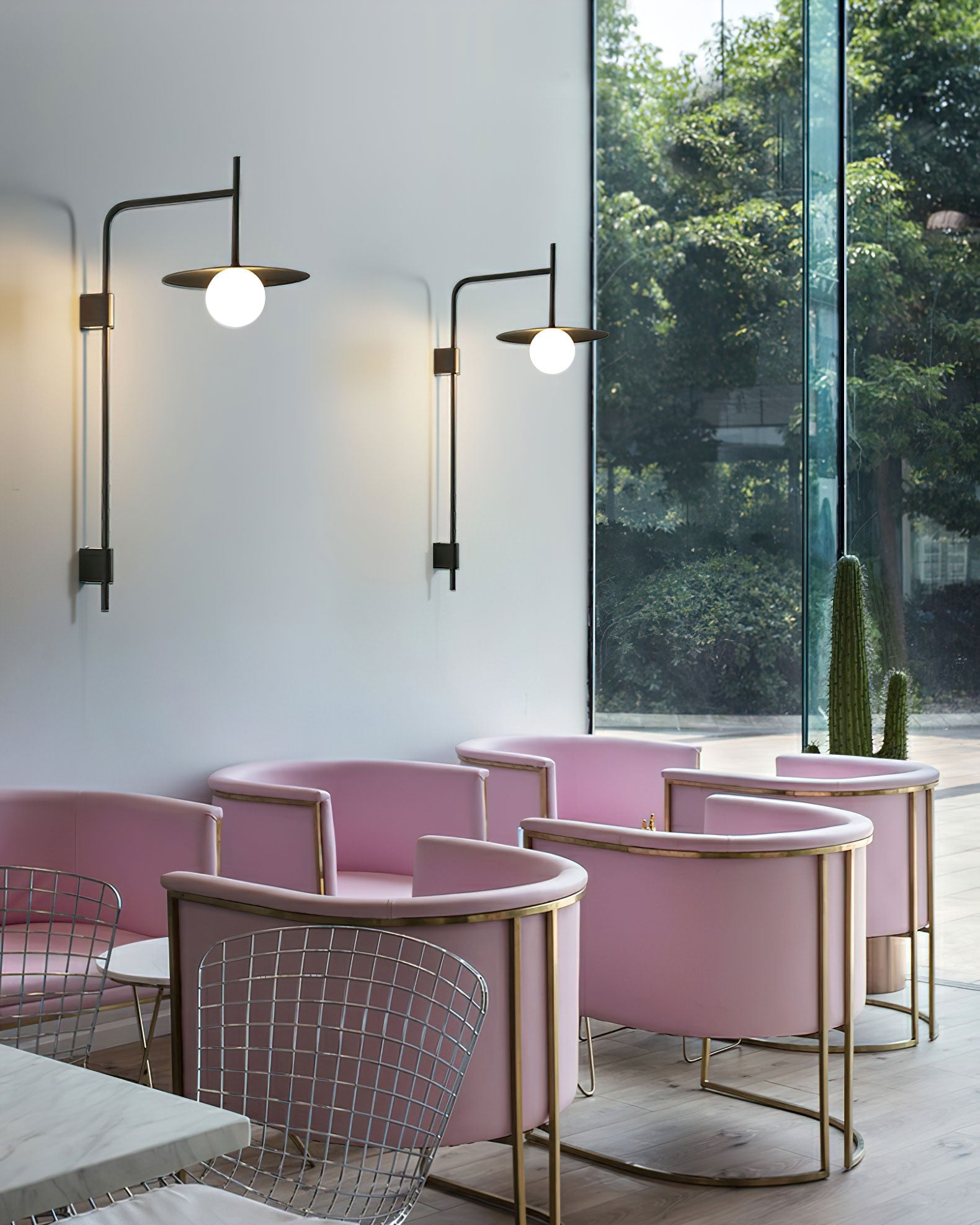 Gea Wall Light | Metal & Glass | White, Black, Gray