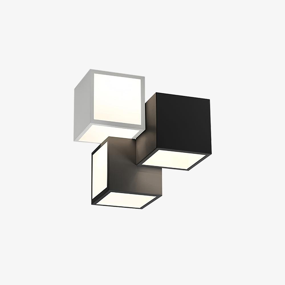 Geometric Ceiling Lamp | Metal, Acrylic | Black, White