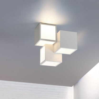 Geometric Ceiling Lamp | Metal, Acrylic | Black, White
