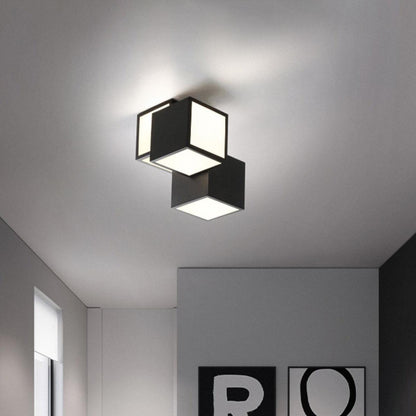 Geometric Ceiling Lamp | Metal, Acrylic | Black, White