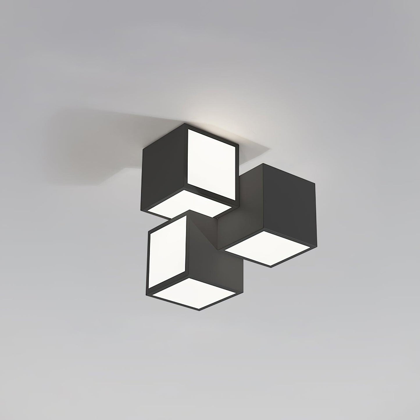 Geometric Ceiling Lamp | Metal, Acrylic | Black, White