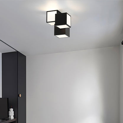 Geometric Ceiling Lamp | Metal, Acrylic | Black, White