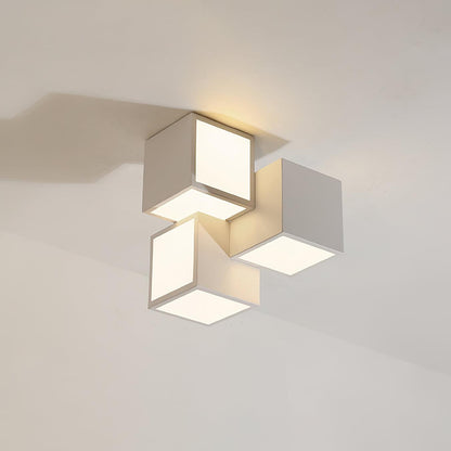 Geometric Ceiling Lamp | Metal, Acrylic | Black, White