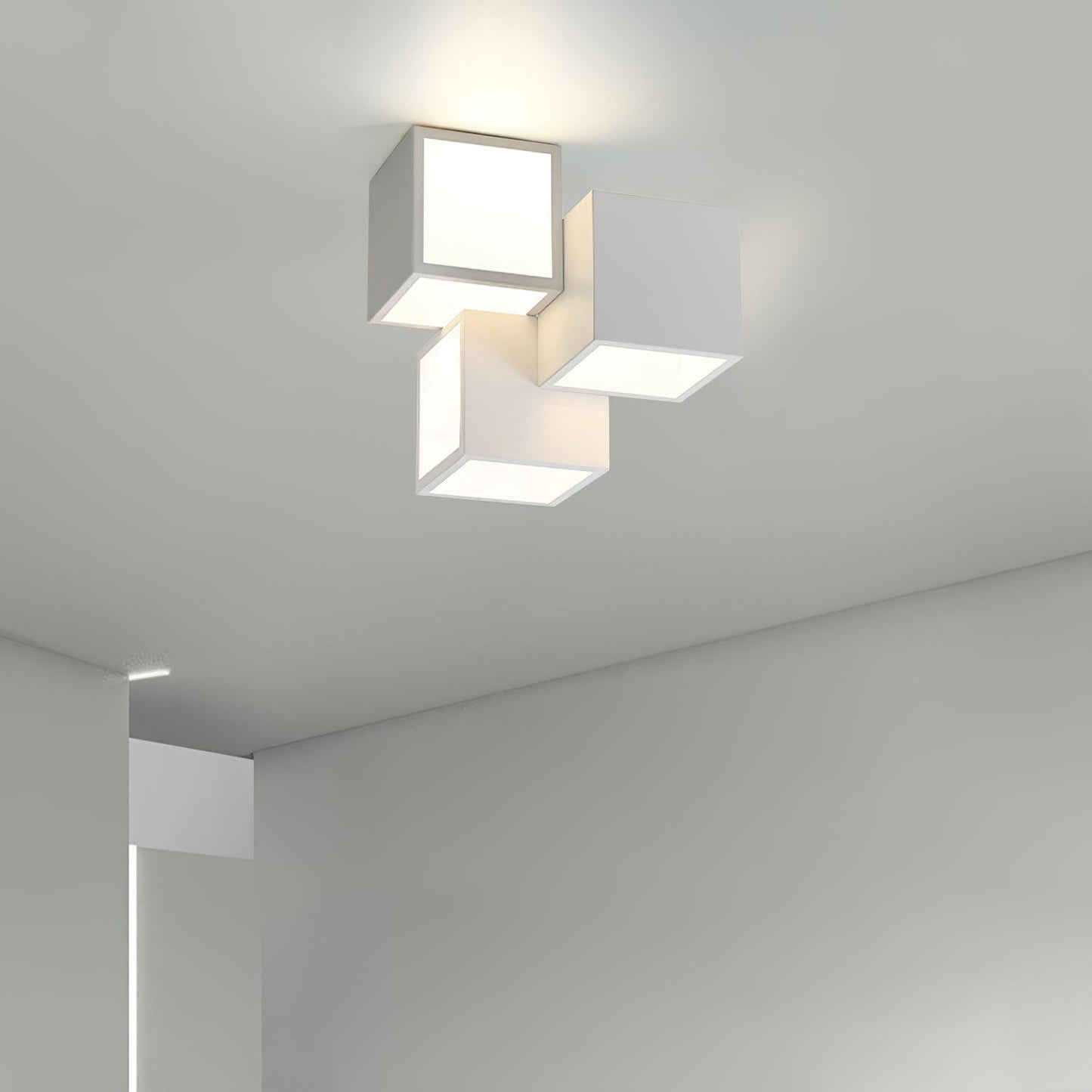 Geometric Ceiling Lamp | Metal, Acrylic | Black, White