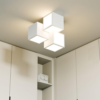 Geometric Ceiling Lamp | Metal, Acrylic | Black, White