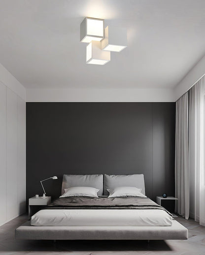 Geometric Ceiling Lamp | Metal, Acrylic | Black, White
