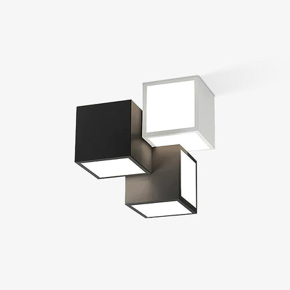 Geometric Ceiling Lamp | Metal, Acrylic | Black, White