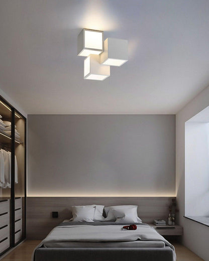 Geometric Ceiling Lamp | Metal, Acrylic | Black, White