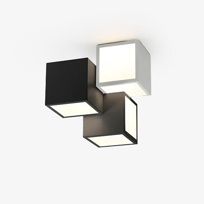 Geometric Ceiling Lamp | Metal, Acrylic | Black, White