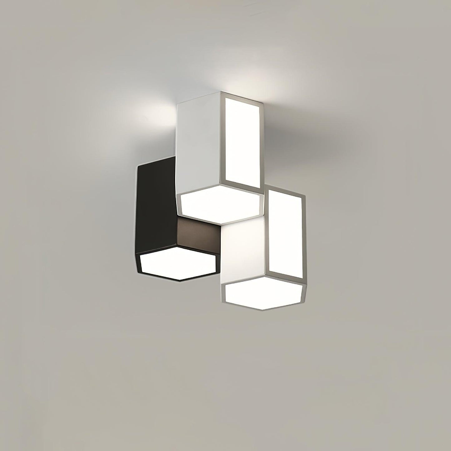 Geometric Ceiling Light | LED Dimming | White & Black